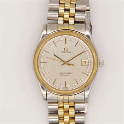 omega seamaster 1342 quartz gold|omega seamaster quartz men's.